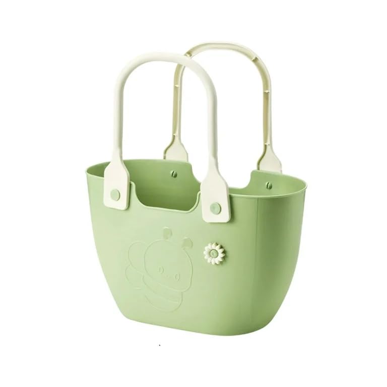 HOMIES, Portable Storage Basket, Lightweight Bathroom Organizer with Handles, Plastic MultiPurpose Bin for Shower, Pantry, Dorm