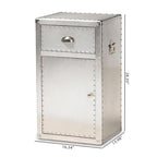 Baxton Studio Serge French Industrial Silver Metal 1-Door Accent Storage Cabinet