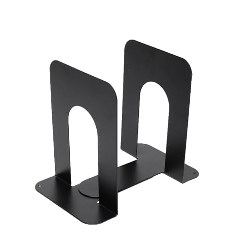 Neomate Metal Bookends for Office & Home | Heavy-Duty Book Support | Black