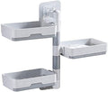 Wezone Super Powerful Selfadhesive 3Layer Rotatable Soap Dish Holder  Wall Mounted Soap Saver Storage Box For Bathroom, Showe