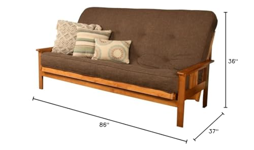 Kodiak Furniture Monterey Queen-Size Butternut Wood Futon-Linen Cocoa Mattress