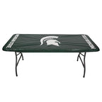 Collegiate Kwik-Covers Rectangle Plastic Table Covers, Bundle Of 2 (Michigan State University, 8')