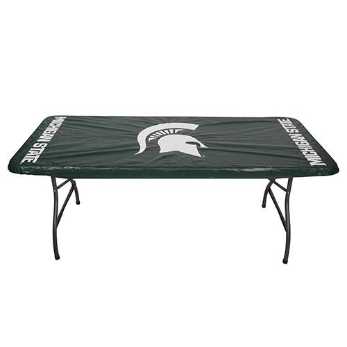Collegiate Kwik-Covers Rectangle Plastic Table Covers, Bundle Of 2 (Michigan State University, 8')