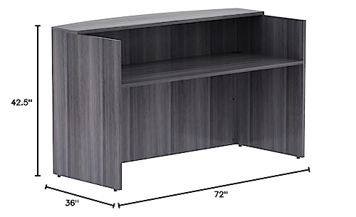 Lorell Weathered Charcoal Laminate Desking - 72" x 36" x 42.5"