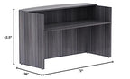 Lorell Weathered Charcoal Laminate Desking - 72" x 36" x 42.5"