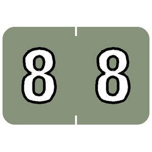 Tabbies Barkley Nbkm Compatible 91600 Series Numeric Labels, Gray '8', 1   H X 1-1/2   W Label Size, Filing Color Code System,