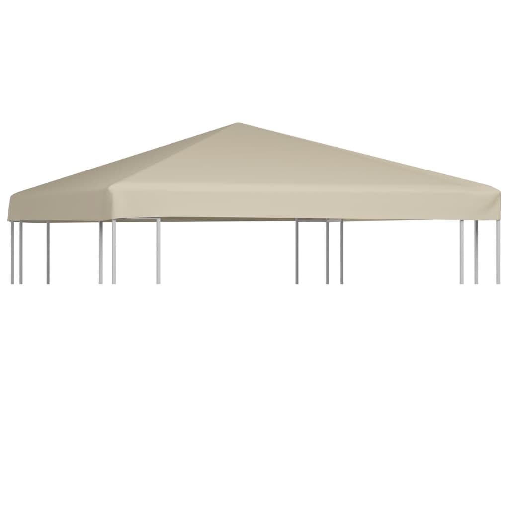 vidaXL Beige Gazebo Replacement Top Cover 9.8x9.8, Water-Resistant with PVC Coating, Featuring Reinforced Corners for Enhanced