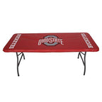Collegiate Kwik-Covers Rectangle Plastic Table Covers, Bundle Of 2 (Ohio State University, 6')