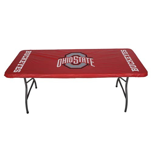 Collegiate Kwik-Covers Rectangle Plastic Table Covers, Bundle Of 2 (Ohio State University, 6')