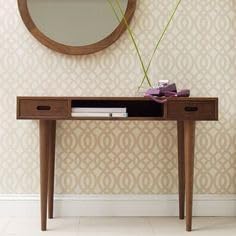 Indigo Interiors Wooden Writing Study Desk Table For Home & Office | Laptop Computer Table With 2 Drawers & Shelf Storage For Ad