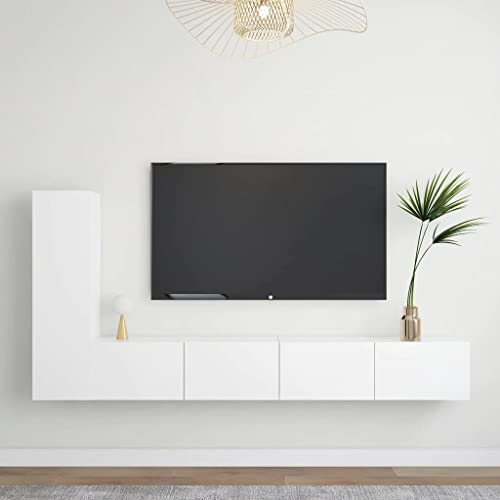 vidaXL TV Cabinet Set 3 Piece Living Room Bedroom Furniture HiFi Stereo Cabinet TV Stand Media Unit Entertainment Center Engineered Wood Sonoma Oak