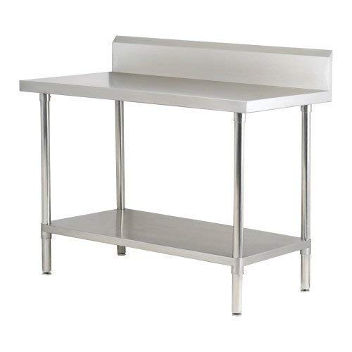 DG DEXAGLOBAL Stainless Steel Work Table with Under Shelf & Back Splash (Stainless Steel, 1000x700x850 mm)