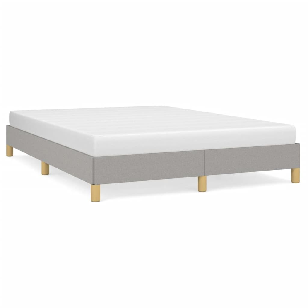 vidaXL Modern-Style Fabric Bed Frame, Queen Size, Light Gray, Suitable for 59.8"x79.9" Mattress, with California Proposition 65 Warning