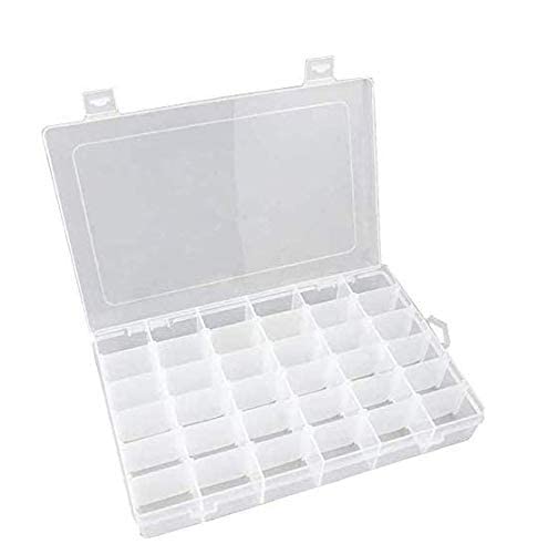NISHIV Plastic 36 Grid Square Storage Box With Removable Dividers Set (Transparent )