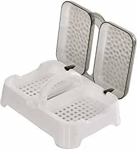 AGLOR Double Sealed Drain soap Dish Tray Holder with Handle & lid Cover Box case soap Holder
