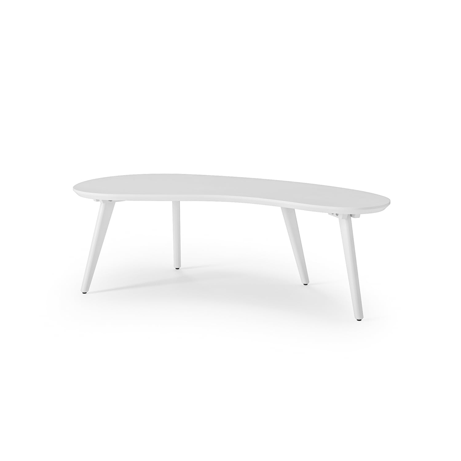 Mid Century Modern Abstract Shaped Coffee Table/Solid Wood/White Finish