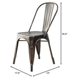 Commercial Seating Products Oscar Metal Dining Chairs, Amber