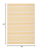 Safavieh Courtyard Collection 8' X 10' Gold/Beige Cy6062 Stripe Indoor/-Outdoor Waterproof Easy-Cleaning Patio Backyard Mudroom