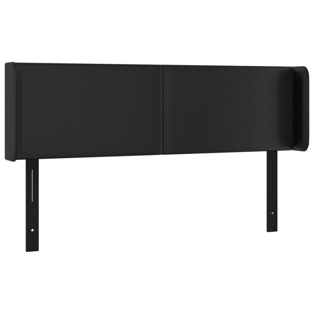 Vidaxl Led Headboard, Upholstered Headboard For Bed Home, Bed Headboard With Led Light, Bedroom Furniture, Black 57.9"X6.3"X30.7"/34.6" Faux Leather