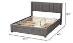Baxton Studio Coronado Mid-Century Modern Transitional Grey Fabric Full Size 3-Drawer Storage Platform Bed