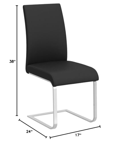 Best Master Furniture Mirage Faux Leather Parson Dining Chairs, Set Of 2, Black