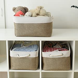 Thewarmhome Storage Basket For Organizing - 16X12X8 Inch Large 3 Pack Collapsible Storage Bin For Shelves With Handles, Fabric S