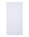 Q-Tees Velour Beach Towel One Size White