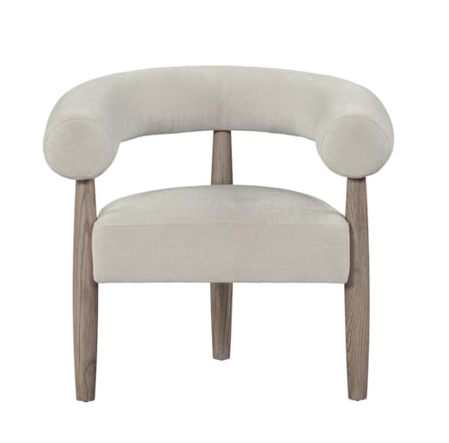 Neos Modern Upholstered Fabric Armchair (Cream)