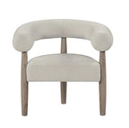 Neos Modern Upholstered Fabric Armchair (Cream)