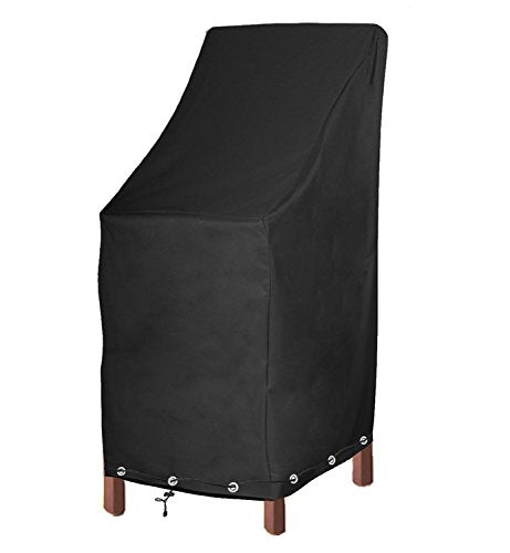Rosielily Outdoor Chair Covers, High Back Patio Chair Covers Waterproof, Heavy Duty Patio Furniture Covers, Stackable Outdoor Bar Stool Covers, 600D, High Back With Lock Hole-1 Pack