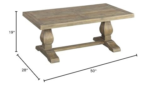 Martin Svensson Home Napa Coffee Table - Reclaimed Natural Finish - Farmhouse Style - Living Room Centerpiece