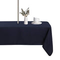 Lushvida Rectangle Outdoor Tablecloth With Umbrella Hole And Zipper, 60X84 Inch Navy, Washable Waterproof Table Cloth Spill Proo