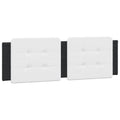 vidaXL Faux Leather Headboard Cushion - White/Black Upholstered Pillow, Foam-Filled Comfort, Easy Mount for Wall or Bed Frame