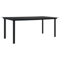 vidaXL Rectangular Patio Dining Table – Industrial-Style, Outdoor Furniture for Patio or Garden, Durable Powder-Coated Steel & Glass Top, Black – 74.8"x35.4"x29.1”