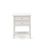 East West Furniture KD16Q-1VL0C 2 Piece Queen Bedroom Set - 1 Queen Bed Dark Khaki Linen Fabric Padded and Button Tufted Headboard with 1 Nightstand - Wire Brushed Butter Cream Finish Nightstand