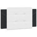 vidaXL Black and White Faux Leather Headboard Cushion - Foam-Filled Supportive Pillow for Bedroom Decor, Easy Clean, with Wall Mount Straps, 39.4"