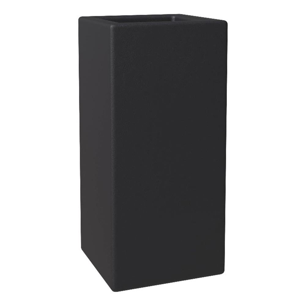 Terra Series Poly Stone Planter in Black 13 x 13 27.6 High