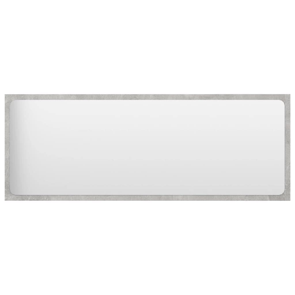 vidaXL Modern Engineered Wood Bathroom Mirror, Durable and Easy Clean, Perfect Accent Piece – Concrete Gray, 39.4"x0.6"x14.6"