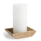 Creative Home Rose Marble Stone Boat Shaped Candle Holder-Small