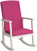 Childrens Deluxe Rocking Chair w/ Fully Upholstered Pink Seat and Backrest