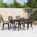 vidaXL Patio Chairs 6 pcs Cast Aluminum Bronze