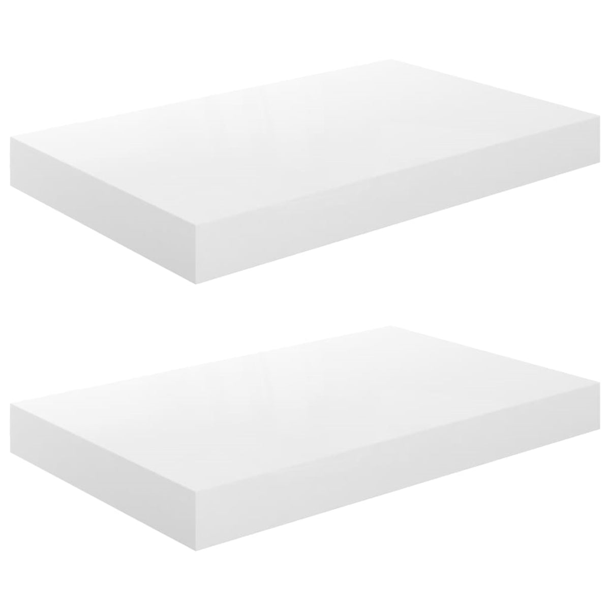 Vidaxl Floating Wall Shelves 2 Pcs High Gloss White 15.7 Inch X9.1 Inch X1.5 Inch  Mdf