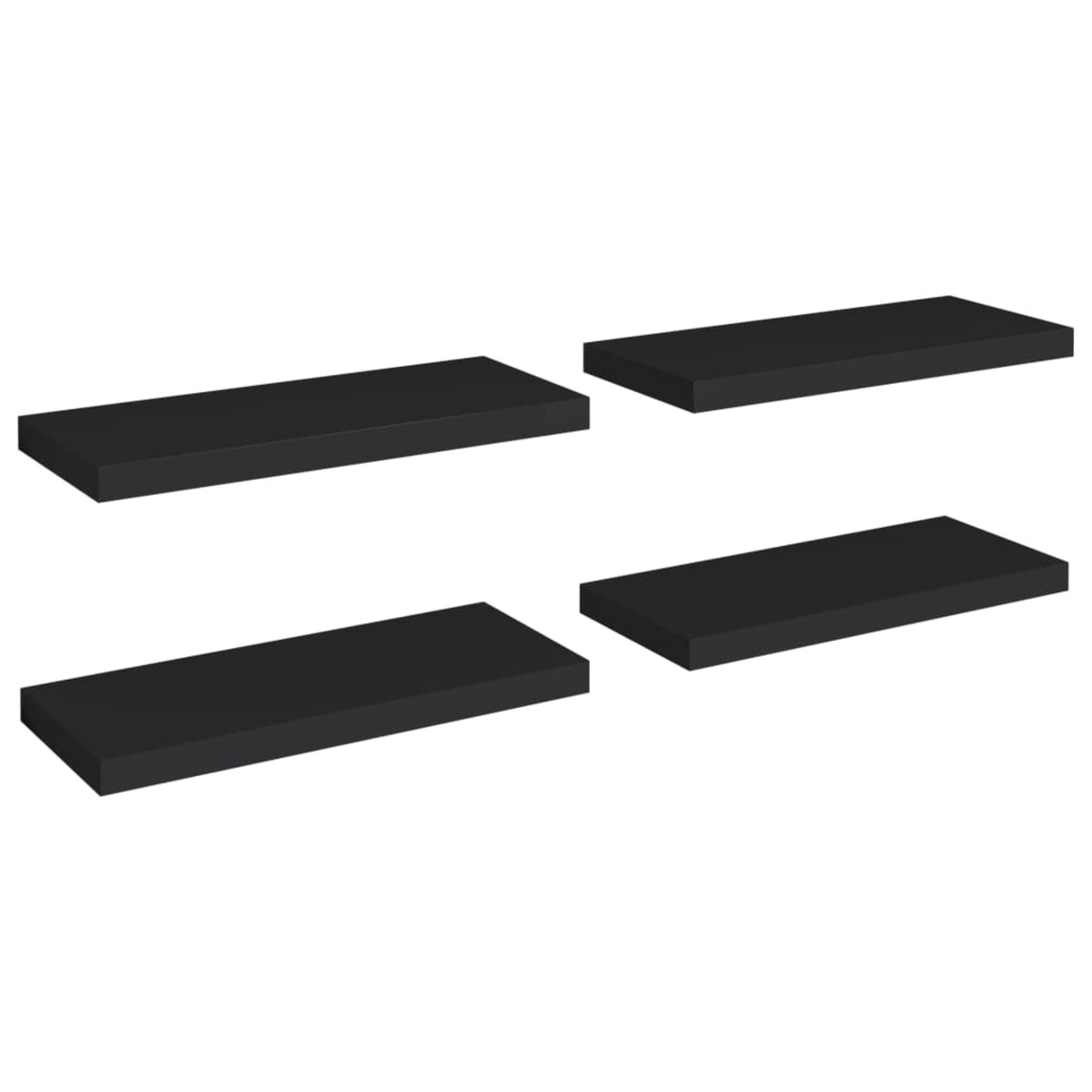 Vidaxl Floating Wall Shelves 4 Pcs Black 23.6 Inch X9.3 Inch X1.5 Inch  Mdf