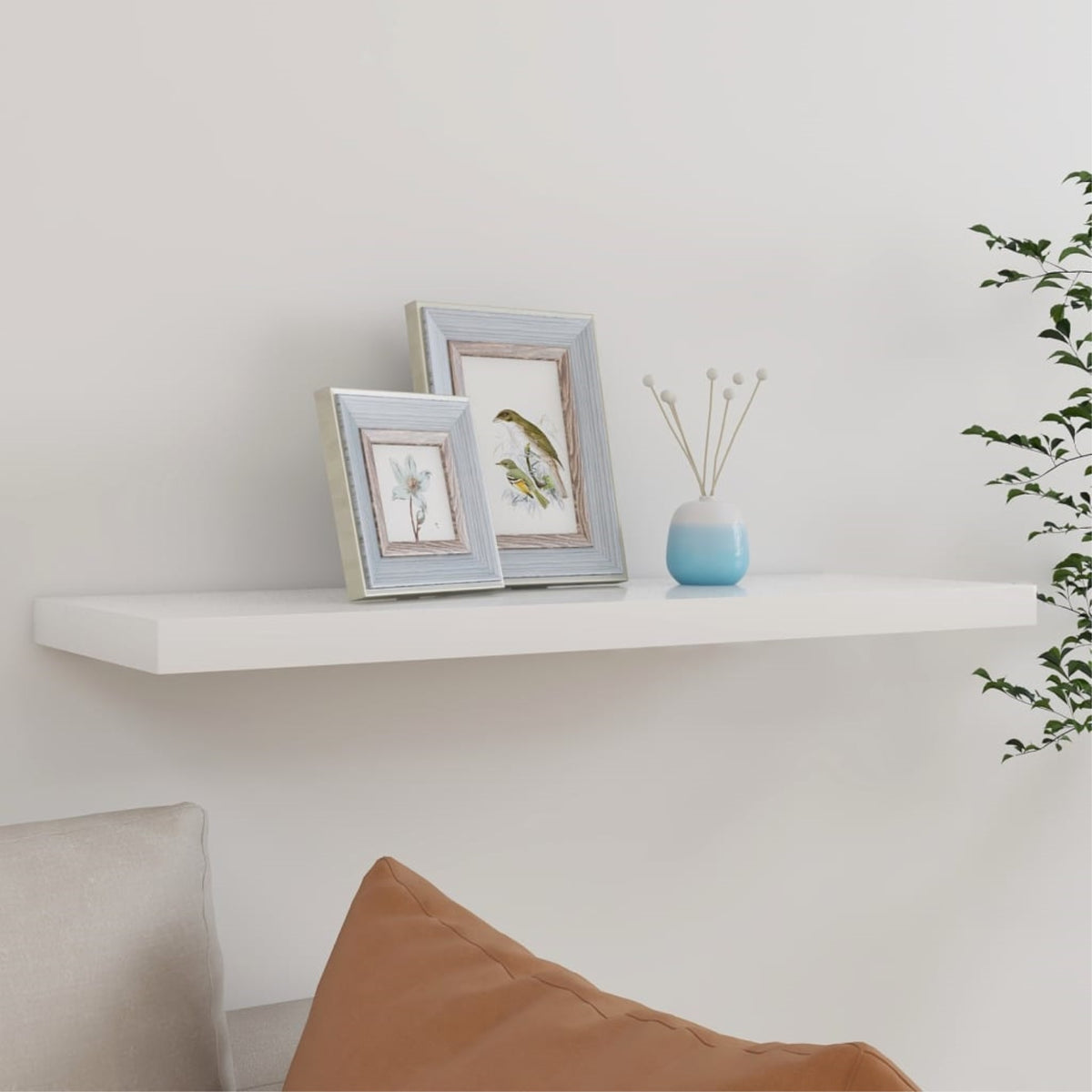 Vidaxl Floating Wall Shelf Oak And White 31.5 Inch X9.3 Inch X1.5 Inch  Mdf