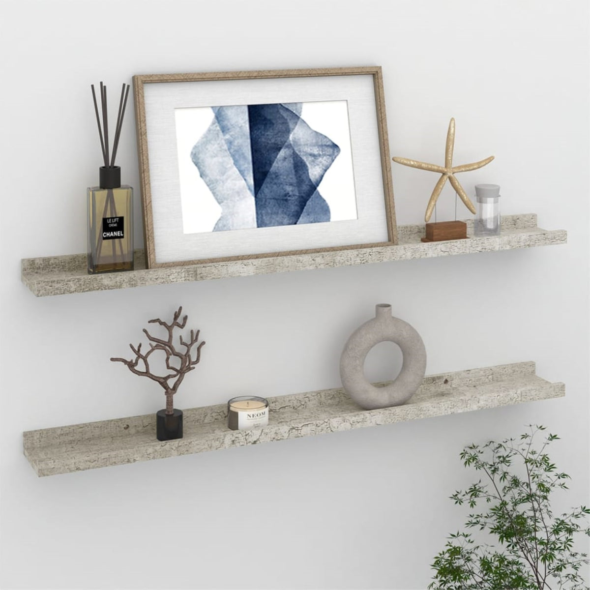 Vidaxl Wall Shelves 2 Pcs Concrete Gray 31.5 Inch X3.5 Inch X1.2 Inch