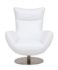 43 White Contemporary Leather Lounge Chair