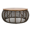 Iris Rattan Coffee Table with Wood Top