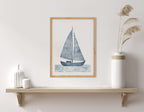 Gallery Nautical Blue Sailboat Print by The Creative Bunch Studio