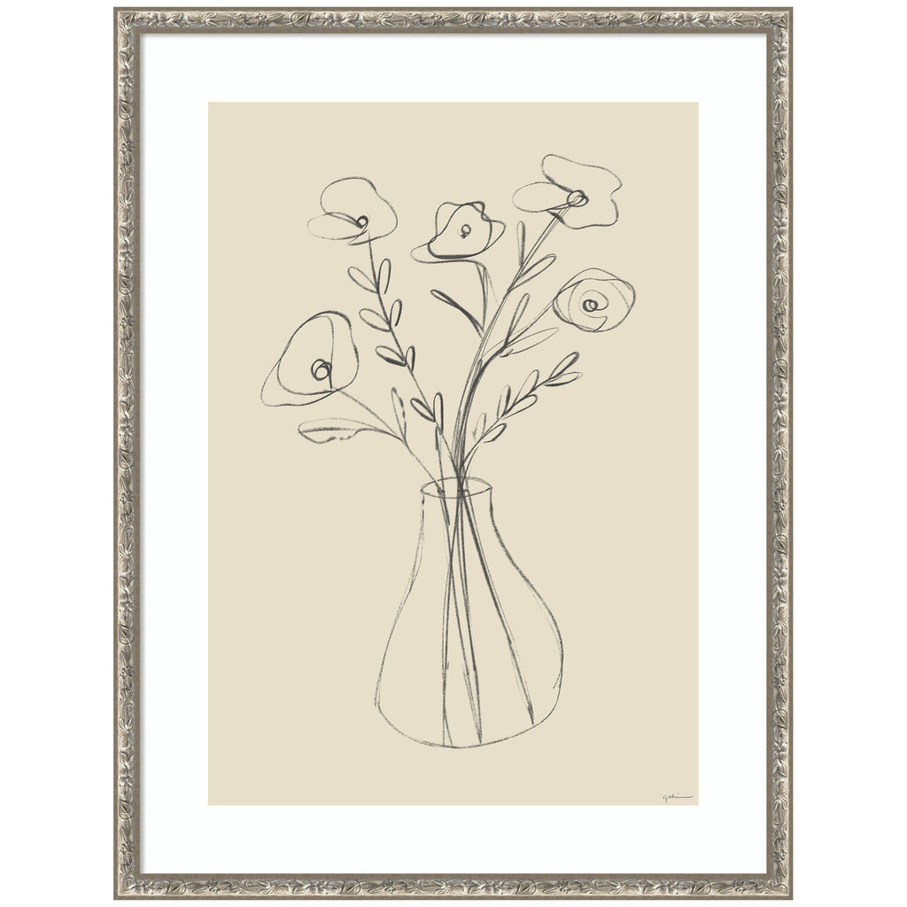 Floral Vase by Gabrielly Guedes Framed Wall Art Print