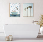 Sylvie Penguins In Under the Sea Bath Framed Canvas by Amy Peterson Art Studio